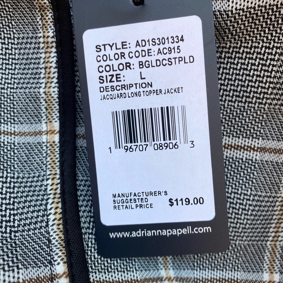 Adrianna papell jacquard long topper jacket - Picture 4 of 4